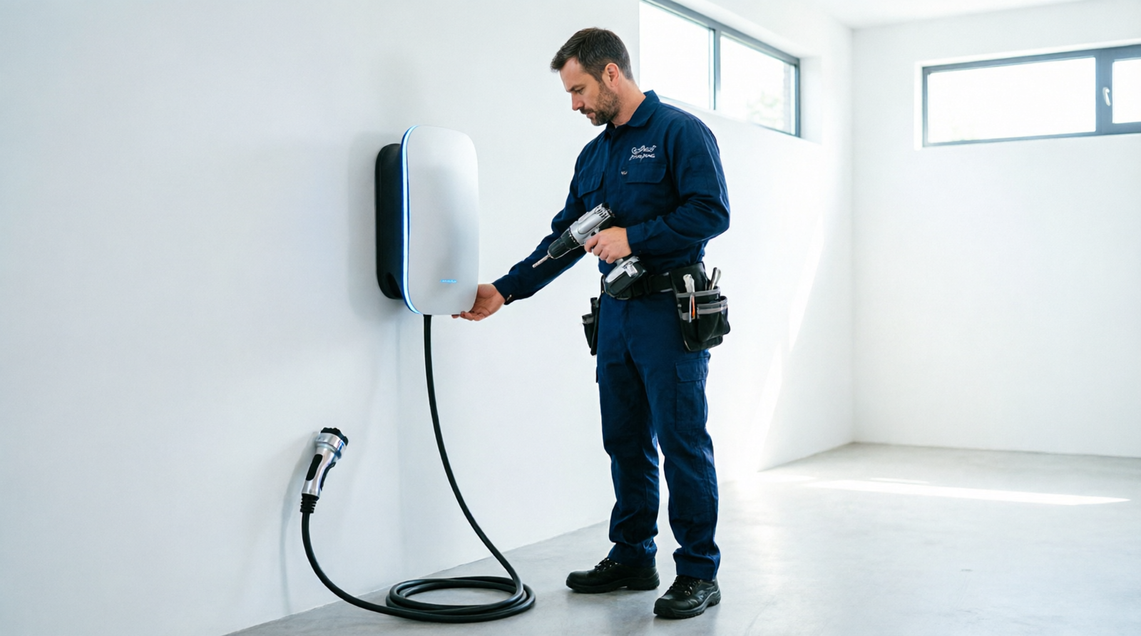 Installation d'une borne de recharge murale